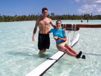 Crystal clear water of Bora Bora lagoon