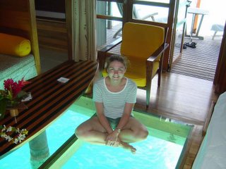 Glass floor bungalow in Bora Bora