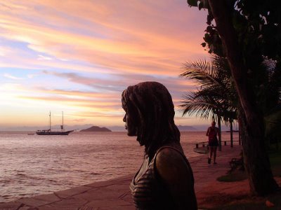 Brigitte Bardot statue in Búzios Beaches Brazil