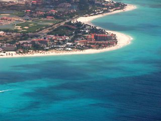 Aerial view of Eagle Beach Aruba
