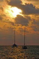 Sunset and Catamarans Ambergris Caye, San Pedro, Belize