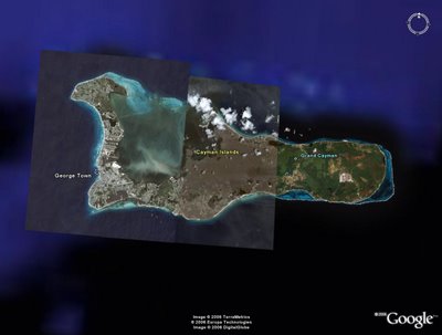 Satellite view of Grand Cayman