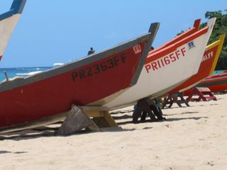 Colorful boats on Crash Boat Beach, Aguadilla, Puerto Rico