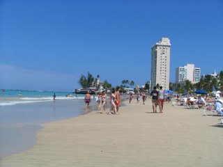 Walking along Isla Verde Beach, San Juan, Puerto Rico