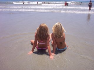 Kids take a break at Cocoa Beach, Florida