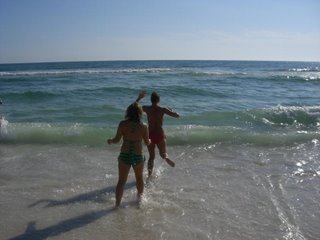 Jumping in the surf at Panama City Beach - Florida