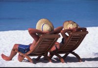 On the beach at Sun Island, Maldives