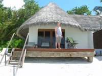 Beachside bungalow, Veligandu Island Beach, Maldives