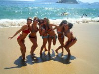 Beach girls on Acapulco Beach in Acapulco Mexico