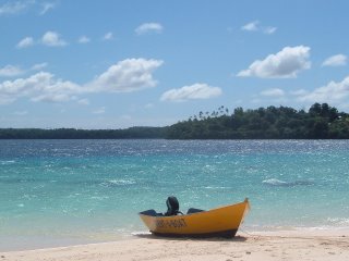 Boat on beach at Vava'u Tonga