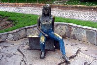 Brigitte Bardot statue by Christina Motta, Búzios, Brazil