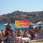 Sign at Super Paradise Beach Mykonos