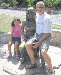 Dave Jackson at the Brigitte Bardot Statue in Buzios