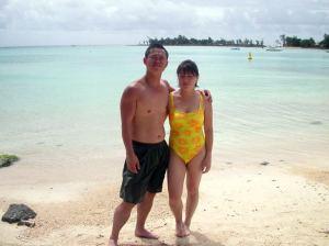 Couple on Pereybere Beach, Mauritius