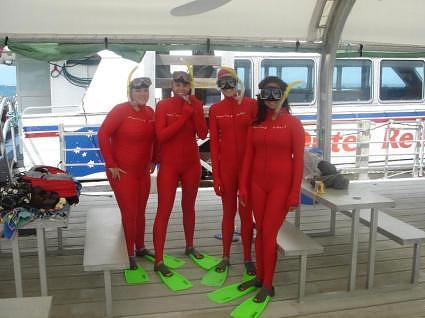 Group of us with all the snorkeling gear