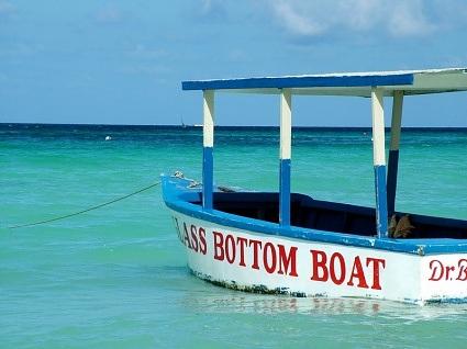 Glass bottom boat Negril Jamaica