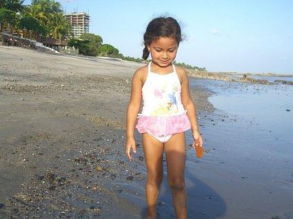 Playing in the sand at Playa Coronado (Coronado beach).