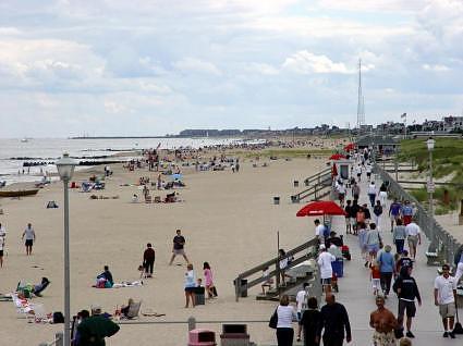 The beach in Spring Lake looking south toward Point Pleasant, NJ