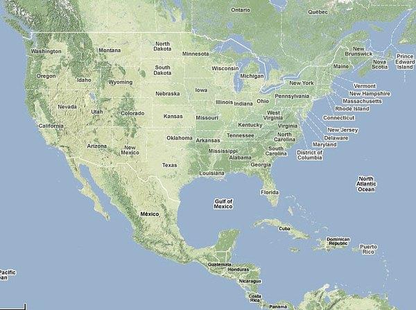 Map of North America