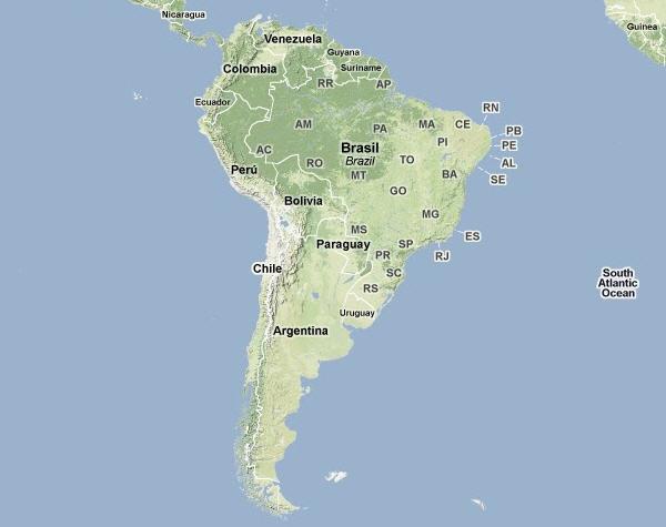 Map of South America