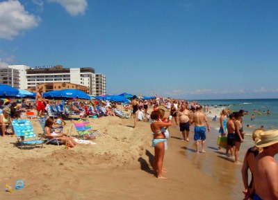 Crowded day at Rehoboth Beach, Delaware