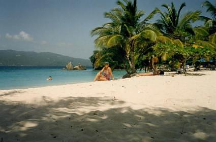 Beach Cayo Levantado Peninsula Samana Dominican Republica Caribbean (myself)