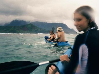 Kayaking back to Hanalei River